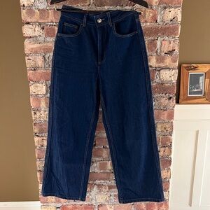 Sezane le crop indigo